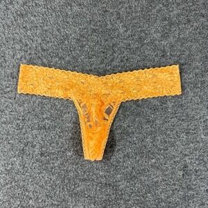 Vintage Y2K JOE BOXER Low Rise Lace Thong Womens M/L‎ Orange Sheer